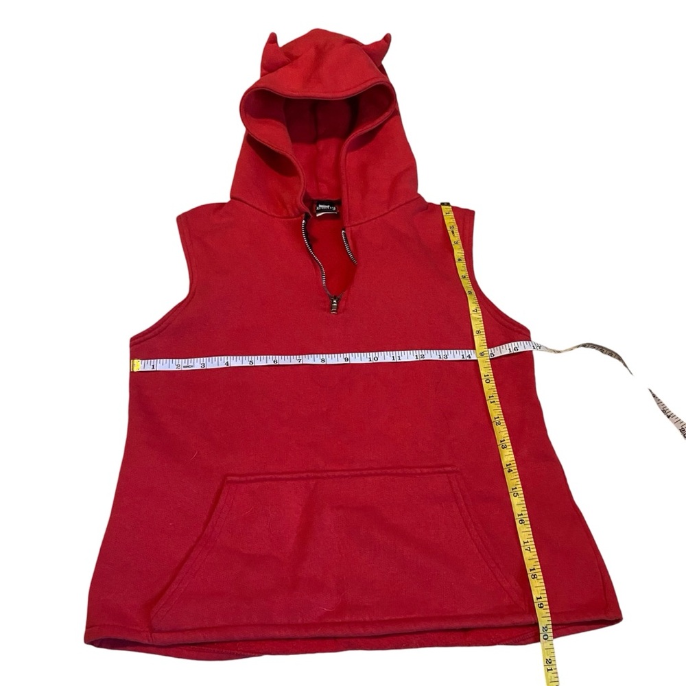 Emily the Strange /Cosmic girls collab- 1999 Sleeveless Devil 😈 Horn Hoodie RARE - Picture 7 of 7